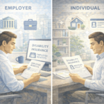 Comparing employer-sponsored and individual disability insurance options.